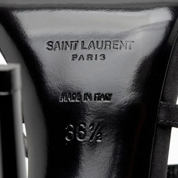 Saint Laurent Satin Crepe Crystal Jerry Sandals - Size 6.5 / 36.5 - Picture 6 of 7